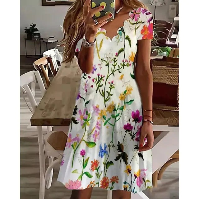 Leto 2022 Elegantné čipkované kvetinové šaty